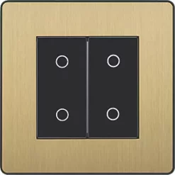 British General Evolve 2-Gang 2-Way LED Double Master Touch Trailing Edge Dimmer Switch Satin Brass with Black Inserts 8 British General Evolve 2-Gang 2-Way LED Double Master Touch Trailing Edge Dimmer Switch Satin Brass with Black Inserts -British General Switches & Sockets Store 678PY A2