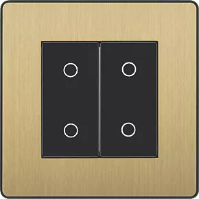 British General Evolve 2-Gang 2-Way LED Double Master Touch Trailing Edge Dimmer Switch Satin Brass with Black Inserts 3 British General Evolve 2-Gang 2-Way LED Double Master Touch Trailing Edge Dimmer Switch Satin Brass with Black Inserts - Image 3