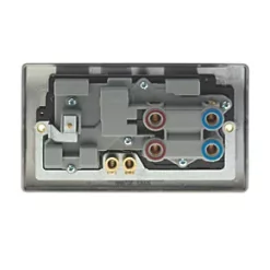 British General Nexus Metal 45A 2-Gang DP Cooker Switch & 13A DP Switched Socket Antique Brass with LED with Black Inserts -British General Switches & Sockets Store 67924 A3