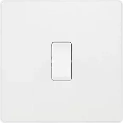 British General Evolve 20 A 16AX 1-Gang 2-Way Light Switch Pearlescent White with White Inserts -British General Switches & Sockets Store 693PY A2