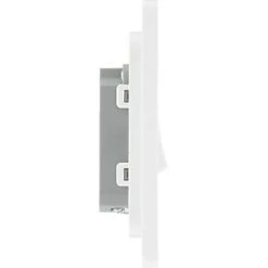 British General Evolve 20 A 16AX 1-Gang 2-Way Light Switch Pearlescent White with White Inserts -British General Switches & Sockets Store 693PY A5