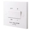 British General 900 Series 10A 1-Gang 3-Pole Fan Isolator Switch White