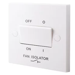 British General 900 Series 10A 1-Gang 3-Pole Fan Isolator Switch White