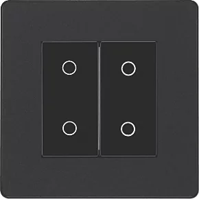 British General Evolve 2-Gang 2-Way LED Double Secondary Touch Trailing Edge Dimmer Switch Matt Black with Black Inserts 3 British General Evolve 2-Gang 2-Way LED Double Secondary Touch Trailing Edge Dimmer Switch Matt Black with Black Inserts - Image 3