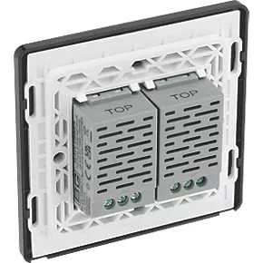 British General Evolve 2-Gang 2-Way LED Double Secondary Touch Trailing Edge Dimmer Switch Matt Black with Black Inserts 5 British General Evolve 2-Gang 2-Way LED Double Secondary Touch Trailing Edge Dimmer Switch Matt Black with Black Inserts - Image 5