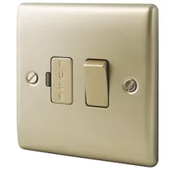 British General Nexus Metal 13A Switched Fused Spur with LED Pearl Nickel