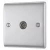 British General Nexus Metal Coaxial TV / FM Socket Brushed Steel
