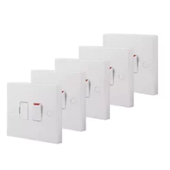 British General 900 Series 13A Switched Fused Spur & Flex Outlet White 5 Pack