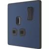 British General Evolve 13A 1-Gang SP Switched Socket Blue with Black Inserts