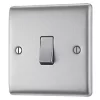 British General Nexus Metal 10AX 1-Gang 2-Way Light Switch Brushed Steel