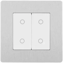 British General Evolve 2-Gang 2-Way LED Double Master Touch Trailing Edge Dimmer Switch Brushed Steel with White Inserts 8 British General Evolve 2-Gang 2-Way LED Double Master Touch Trailing Edge Dimmer Switch Brushed Steel with White Inserts -British General Switches & Sockets Store 743PY A2