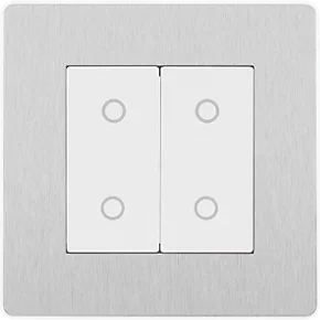 British General Evolve 2-Gang 2-Way LED Double Master Touch Trailing Edge Dimmer Switch Brushed Steel with White Inserts 3 British General Evolve 2-Gang 2-Way LED Double Master Touch Trailing Edge Dimmer Switch Brushed Steel with White Inserts - Image 3