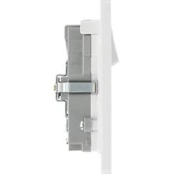 British General Evolve 13A 2-Gang SP Switched Socket + 3A 2-Outlet Type A & C USB Charger Brushed Steel with White Inserts -British General Switches & Sockets Store 746RF A5