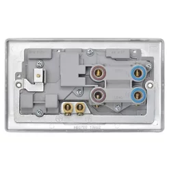 British General Nexus Metal 45A 2-Gang DP Cooker Switch & 13A DP Switched Socket Brushed Steel with LED with Graphite Inserts -British General Switches & Sockets Store 74857 A2