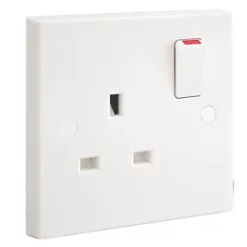 British General 900 Series 13A 1-Gang SP Switched Plug Socket White 5 Pack -British General Switches & Sockets Store 74975 A2