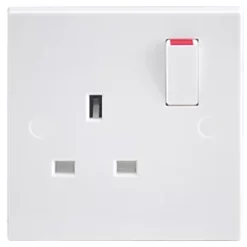 British General 900 Series 13A 1-Gang SP Switched Plug Socket White 5 Pack -British General Switches & Sockets Store 74975 A5