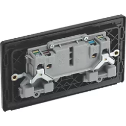 British General Evolve 13A 2-Gang SP Switched Socket Blue with Black Inserts -British General Switches & Sockets Store 749RF A4