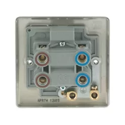 British General Nexus Metal 45A 1-Gang 2-Pole Cooker Switch Pearl Nickel with LED with Red Inserts -British General Switches & Sockets Store 75052 A3