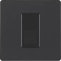 British General Evolve Slave Telephone Socket Matt Black with Black Inserts -British General Switches & Sockets Store 759RF A2
