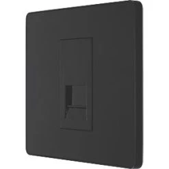 British General Evolve Slave Telephone Socket Matt Black with Black Inserts