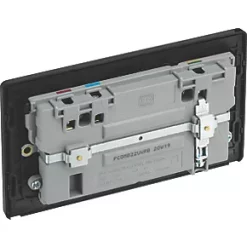 British General Evolve 13A 2-Gang SP Switched Double Socket With WiFi Extender + 2.1A 1-Outlet Type A USB Charger Matt Black with Black Inserts -British General Switches & Sockets Store 765RF A4