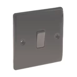 British General Nexus Metal 10AX 1-Gang Intermediate Switch Black Nickel -British General Switches & Sockets Store 76638 A2