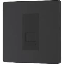 British General Evolve Master Telephone Socket Matt Black with Black Inserts -British General Switches & Sockets Store 789RF A3