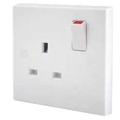 British General 900 Series 13A 1-Gang DP Switched Plug Socket White