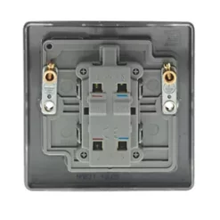 British General Nexus Metal 20A 1-Gang DP Control Switch Matt Black with LED with White Inserts -British General Switches & Sockets Store 79666 A3