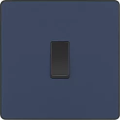 British General Evolve 20A 16AX 1-Gang Intermediate Light Switch Blue with Black Inserts -British General Switches & Sockets Store 801PX A2