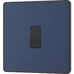 British General Evolve 20A 16AX 1-Gang Intermediate Light Switch Blue with Black Inserts -British General Switches & Sockets Store 801PX A3