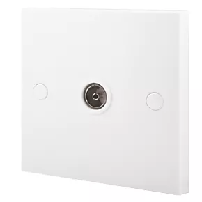 British General 900 Series Female Coaxial TV Socket White 1 British General 900 Series Female Coaxial TV Socket White