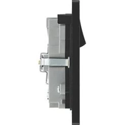 British General Evolve 13A 2-Gang SP Switched Socket + 3A 2-Outlet Type A & C USB Charger Black with Black Inserts -British General Switches & Sockets Store 810RF A5