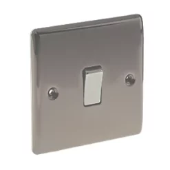 British General Nexus Metal 10AX 1-Gang 2-Way Light Switch Black Nickel -British General Switches & Sockets Store 81250 A2