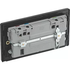 British General Evolve 13A 2-Gang SP Switched Socket + 3.1A 2-Outlet Type A USB Charger Copper with Black Inserts -British General Switches & Sockets Store 819RF A4