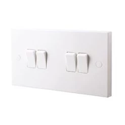 British General 900 Series 10AX 4-Gang 2-Way Light Switch White