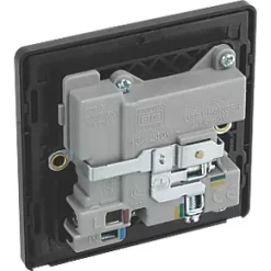 British General Evolve 13A 1-Gang SP Switched Socket + 2.1A 2-Outlet Type A USB Charger Satin Brass with Black Inserts -British General Switches & Sockets Store 852RF A4