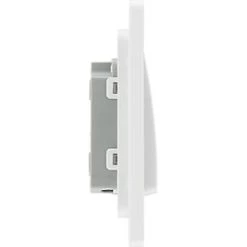 British General Evolve 20 A 16AX 1-Gang 2-Way Wide Rocker Light Switch Brushed Steel with White Inserts -British General Switches & Sockets Store 857PY A5