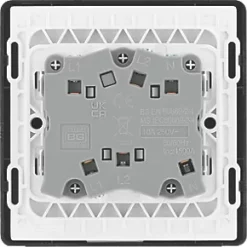 British General Evolve 10A 1-Gang 3-Pole Fan Isolator Switch Black with Black Inserts -British General Switches & Sockets Store 859PX A5