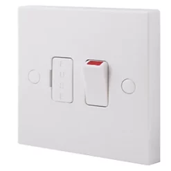 British General 900 Series 13A Switched Fused Spur & Flex Outlet White