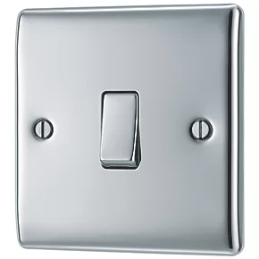 British General Nexus Metal 10AX 1-Gang Intermediate Switch Polished Chrome 1 British General Nexus Metal 10AX 1-Gang Intermediate Switch Polished Chrome