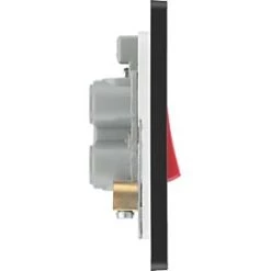 British General Evolve 45A 1-Gang 2-Pole Cooker Switch Satin Brass with LED with Black Inserts -British General Switches & Sockets Store 866PY A5