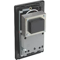 British General Evolve 2-Gang Dual Voltage Shaver Socket 115/240V Black with Black Inserts -British General Switches & Sockets Store 868RF A4