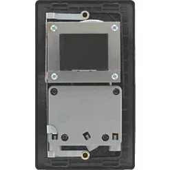 British General Evolve 2-Gang Dual Voltage Shaver Socket 115/240V Black with Black Inserts -British General Switches & Sockets Store 868RF A5