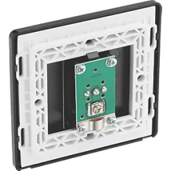 British General Evolve Coaxial TV / FM Socket Black with Black Inserts -British General Switches & Sockets Store 877RF A4