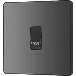 British General Evolve 10A 1-Gang 1-Way Bell Push Switch Black with Black Inserts -British General Switches & Sockets Store 878PY A3