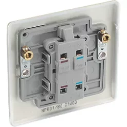 British General Nexus Metal 20A 1-Gang 2-Pole Control Switch Pearl Nickel with LED with Colour-Matched Inserts -British General Switches & Sockets Store 884PY A4