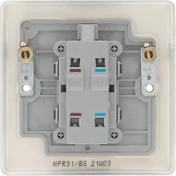 British General Nexus Metal 20A 1-Gang 2-Pole Control Switch Pearl Nickel with LED with Colour-Matched Inserts -British General Switches & Sockets Store 884PY A5