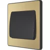 British General Evolve 20 A 16AX 1-Gang 2-Way Wide Rocker Light Switch Satin Brass with Black Inserts