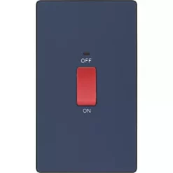 British General Evolve 45A 1-Gang 2-Pole Cooker Switch Blue with LED with Black Inserts 8 British General Evolve 45A 1-Gang 2-Pole Cooker Switch Blue with LED with Black Inserts -British General Switches & Sockets Store 894PY A2